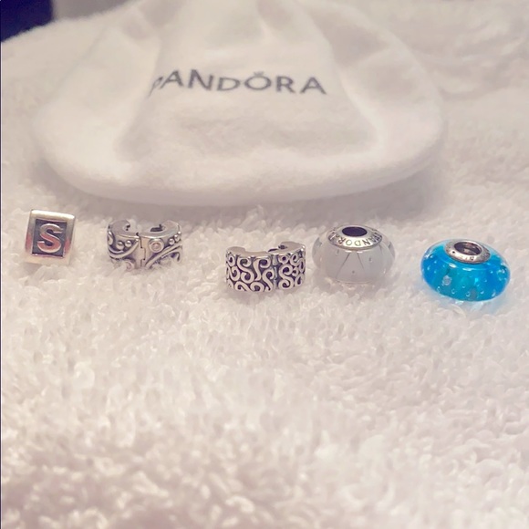 5 gently used Pandora charms! 2 are clasps! - Picture 1 of 3